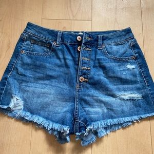 high waisted jean shorts